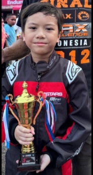Disupport Arimbi Group, Aa Ghaniy Sukses Juarai Lomba Gokart di Usia Belia